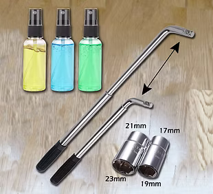 Refillable bottles and telescopic wrench