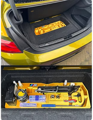 Gold organiser fitted in BMW M4 boot